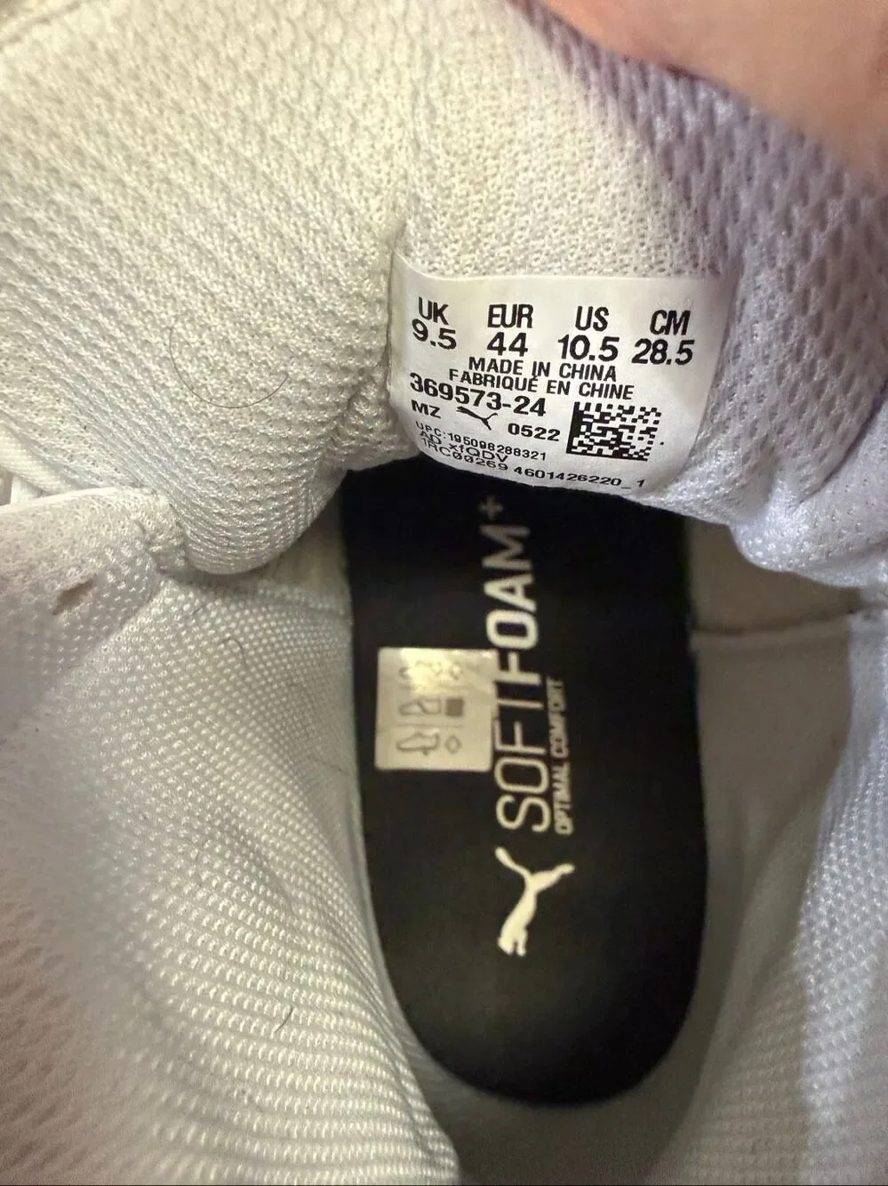 Puma Rebound Layup SL White/black Sz 10.5